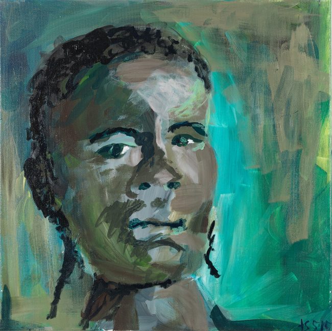 Portrait colored © Tina Steffens 2015 50x50cm Acryl auf Leinwand #100101