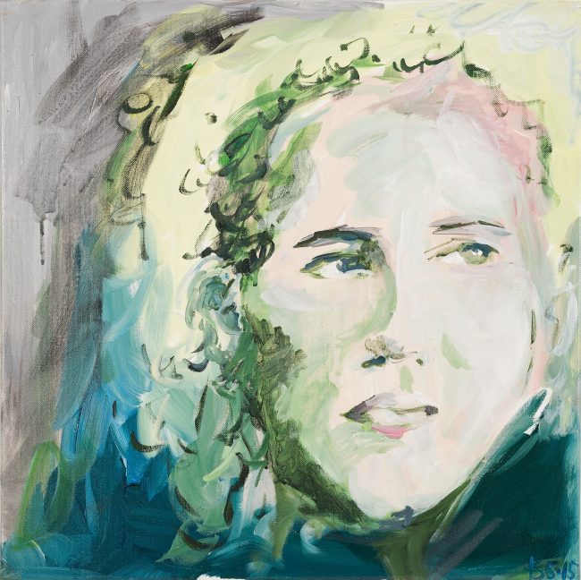 Portrait blond © Tina Steffens 2015 50x50cm Acryl auf Leinwand #100102