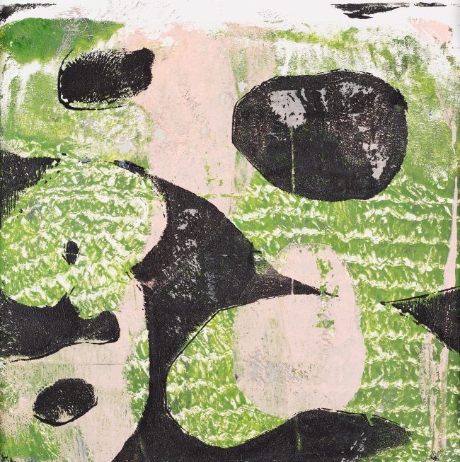 Untitled © Tina Steffens 19 x 19cm Passepartout 40 x 40cm (schwarz) Druck Acryl auf Papier mit Zeichnung #100155