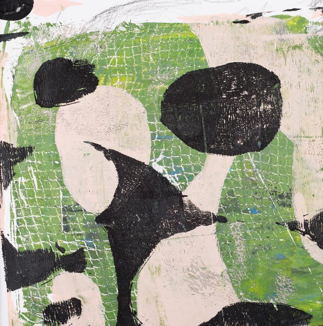 Untitled © Tina Steffens 19 x 19cm Passepartout 40 x 40cm (schwarz) Druck Acryl auf Papier mit Zeichnung #100155