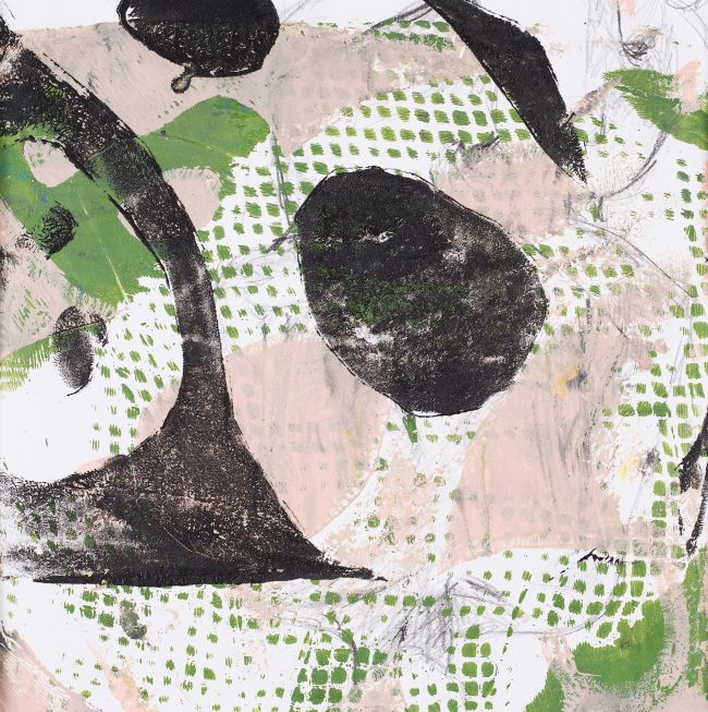 Untitled © Tina Steffens 19 x 19 Passepartout 40 x 40cm (weiß) Druck Acryl auf Papier mit Zeichnung #100163