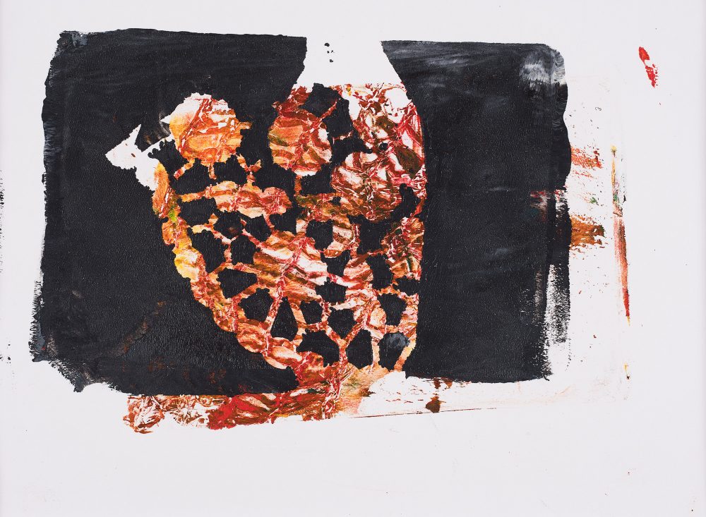 Untitled © Tina Steffens 13,8 x 19 Passepartout 24 x 30cm Schwarz Druck Acryl auf Papier #100152