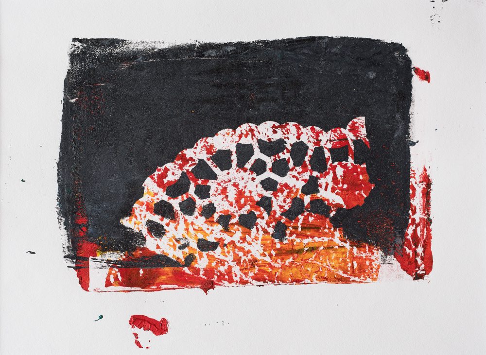 Untitled © Tina Steffens 13,8 x 19 Passepartout 24 x 30cm Schwarz Druck Acryl auf Papier #100151