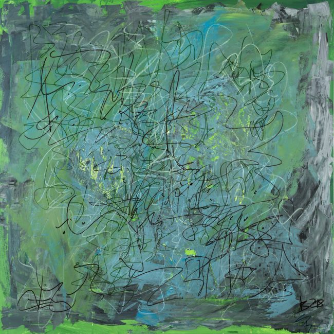 Scribble © Tina Steffens 2018 100 x 100cm Acryl auf Leinwand #100175