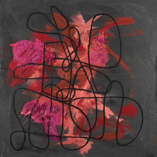 Lines 2 © Tina Steffens 2018 100 x 100cm Mischtechnik auf Leinwand #100177