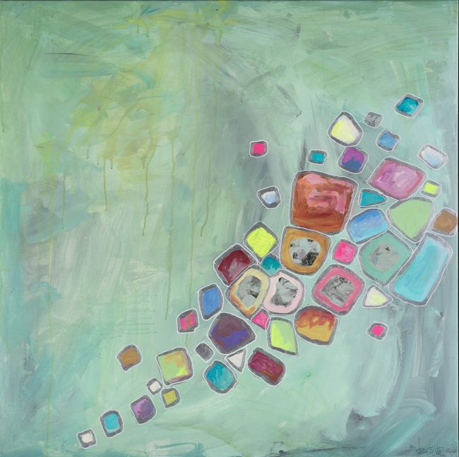 Happy Cells © Tina Steffens 2018 100 x 100cm Acryl auf Leinwand #100200